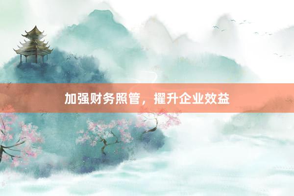 加强财务照管,擢升企业效益