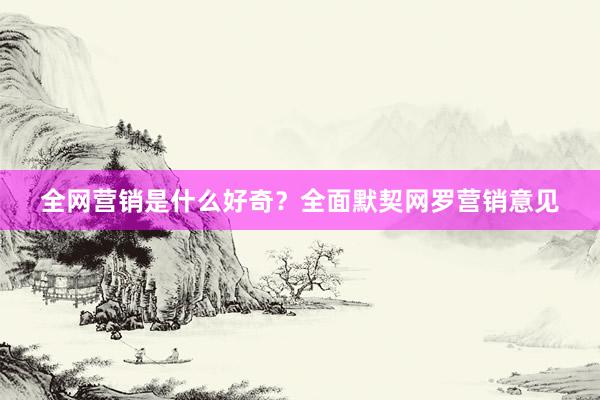 全网营销是什么好奇？全面默契网罗营销意见